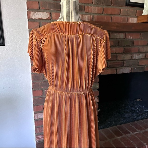 Baltic Born Athena Pleated Maxi Dress in Saffron Rust Sz M - Picture 7 of 8